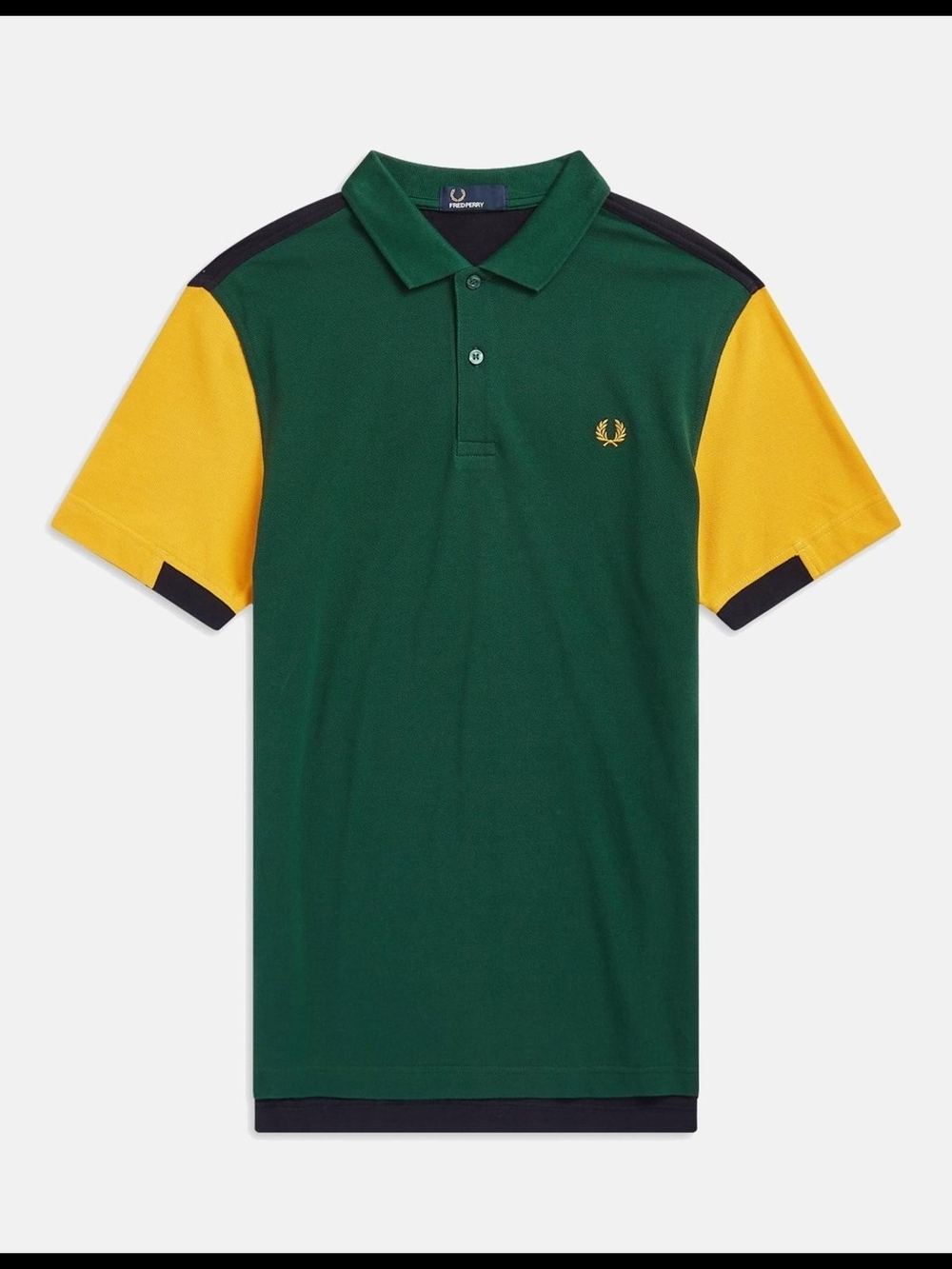Fred Perry Bold Cuff Insert Pique Polo Shirt Ivy Green, Carbon Blue, Yellow RARE - Picture 3 of 16